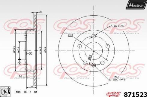 Maxtech 871523.0080 - Bremžu diski ps1.lv