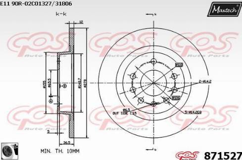 Maxtech 871527.0060 - Bremžu diski ps1.lv