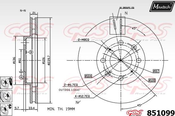 Maxtech 871527 - Bremžu diski ps1.lv