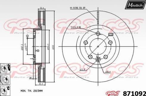 Maxtech 871092.6880 - Bremžu diski ps1.lv