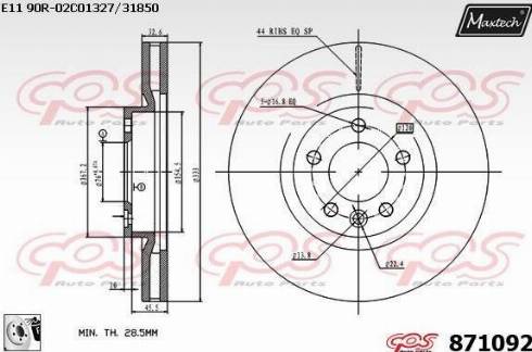 Maxtech 871092.0080 - Bremžu diski ps1.lv