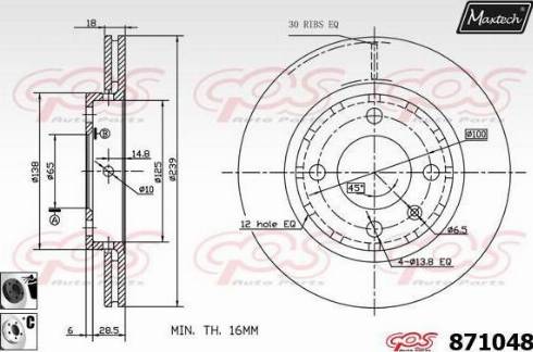 Maxtech 871048.6060 - Bremžu diski ps1.lv