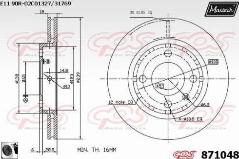 Maxtech 871048.0060 - Bremžu diski ps1.lv