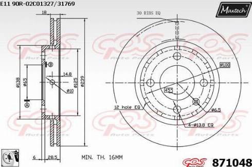 Maxtech 871048.0080 - Bremžu diski ps1.lv