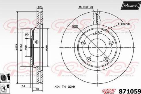 Maxtech 871059.6060 - Bremžu diski ps1.lv