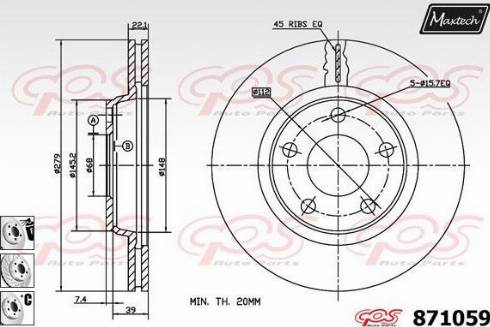 Maxtech 871059.6880 - Bremžu diski ps1.lv