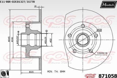 Maxtech 871058.0060 - Bremžu diski ps1.lv