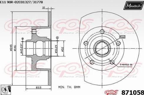 Maxtech 871058.0080 - Bremžu diski ps1.lv