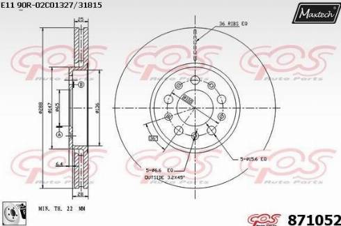 Maxtech 871052.0080 - Bremžu diski ps1.lv