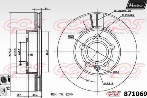 Maxtech 871069.6060 - Bremžu diski ps1.lv