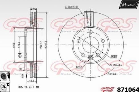 Maxtech 871064.6060 - Bremžu diski ps1.lv