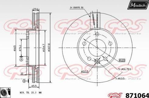 Maxtech 871064.0060 - Bremžu diski ps1.lv