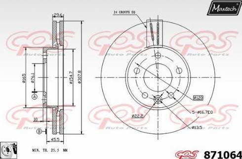 Maxtech 871064.0080 - Bremžu diski ps1.lv