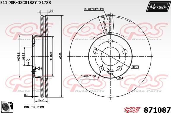 Maxtech 871064 - Bremžu diski ps1.lv