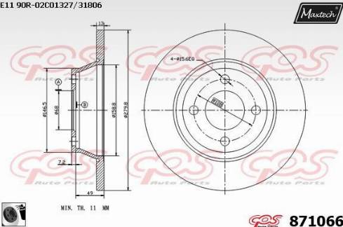 Maxtech 871066.0060 - Bremžu diski ps1.lv