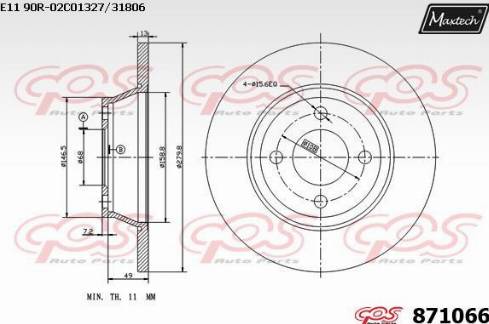 Maxtech 871066.0000 - Bremžu diski ps1.lv