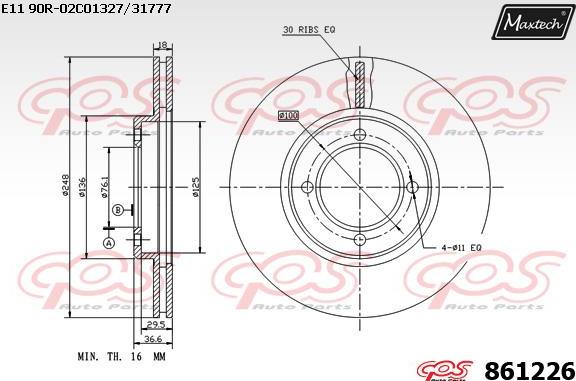 Maxtech 871066 - Bremžu diski ps1.lv