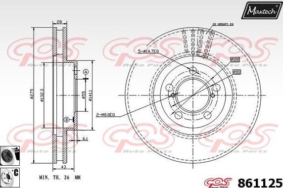 Maxtech 871062 - Bremžu diski ps1.lv