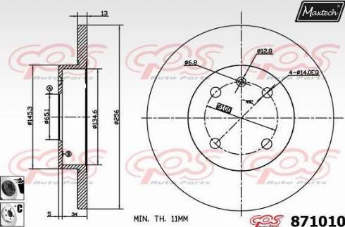 Maxtech 871010.6060 - Bremžu diski ps1.lv