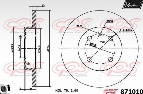 Maxtech 871010.0060 - Bremžu diski ps1.lv