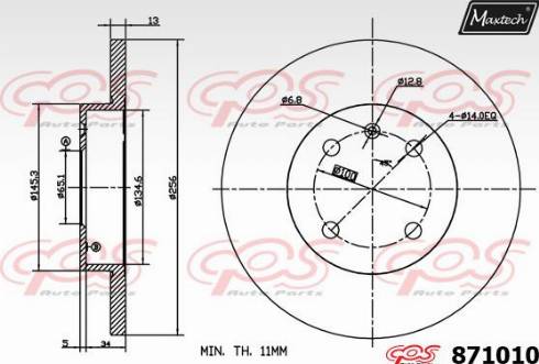 Maxtech 871010.0000 - Bremžu diski ps1.lv