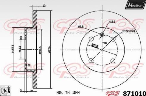 Maxtech 871010.0080 - Bremžu diski ps1.lv