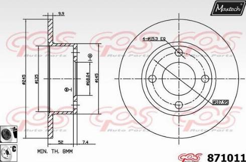 Maxtech 871011.6060 - Bremžu diski ps1.lv