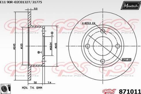 Maxtech 871011.0060 - Bremžu diski ps1.lv