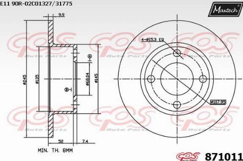 Maxtech 871011.0000 - Bremžu diski ps1.lv