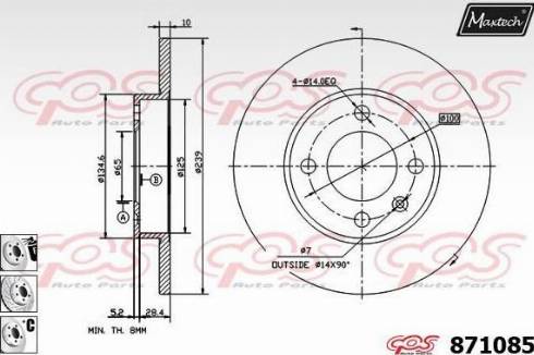 Maxtech 871085.6880 - Bremžu diski ps1.lv