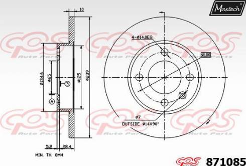 Maxtech 871085.0000 - Bremžu diski ps1.lv