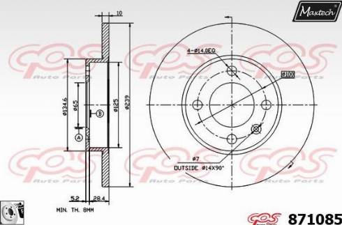 Maxtech 871085.0080 - Bremžu diski ps1.lv