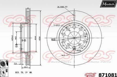 Maxtech 871081.6060 - Bremžu diski ps1.lv