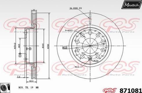 Maxtech 871081.0060 - Bremžu diski ps1.lv