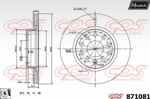 Maxtech 871081.0080 - Bremžu diski ps1.lv