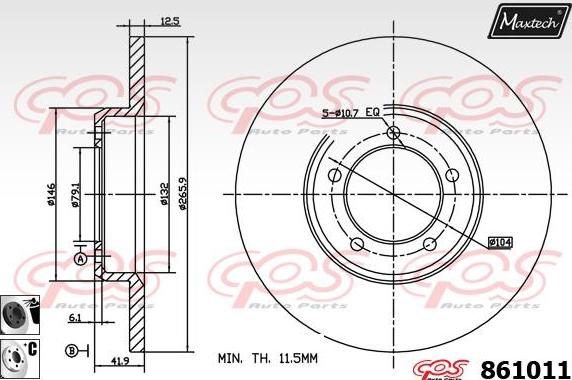 Maxtech 871083 - Bremžu diski ps1.lv