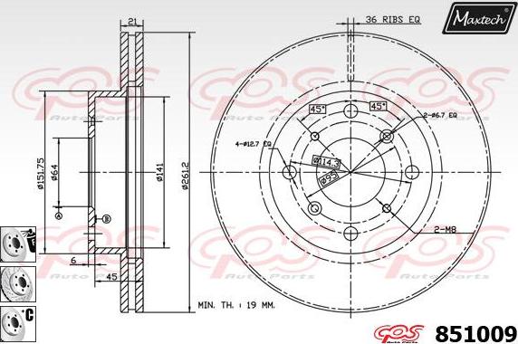 Maxtech 871034 - Bremžu diski ps1.lv