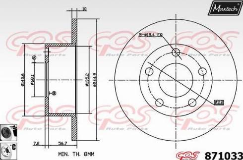 Maxtech 871033.6060 - Bremžu diski ps1.lv