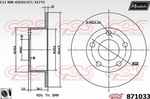 Maxtech 871033.0060 - Bremžu diski ps1.lv