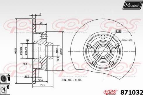 Maxtech 871032.6060 - Bremžu diski ps1.lv