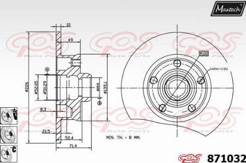 Maxtech 871032.6880 - Bremžu diski ps1.lv