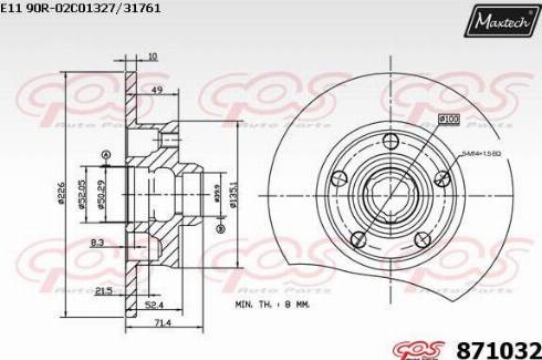 Maxtech 871032.0000 - Bremžu diski ps1.lv