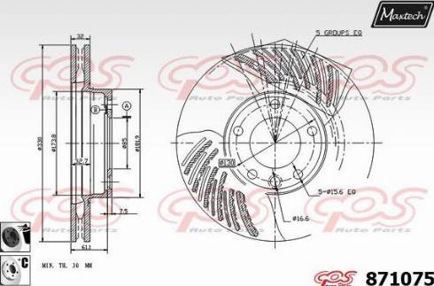 Maxtech 871075.6060 - Bremžu diski ps1.lv