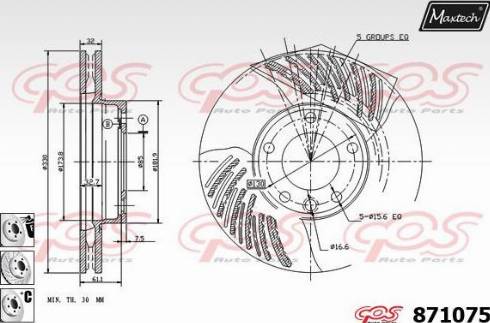 Maxtech 871075.6880 - Bremžu diski ps1.lv