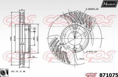 Maxtech 871075.0060 - Bremžu diski ps1.lv