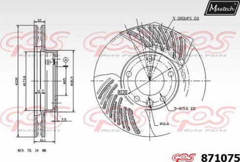 Maxtech 871075.0000 - Bremžu diski ps1.lv