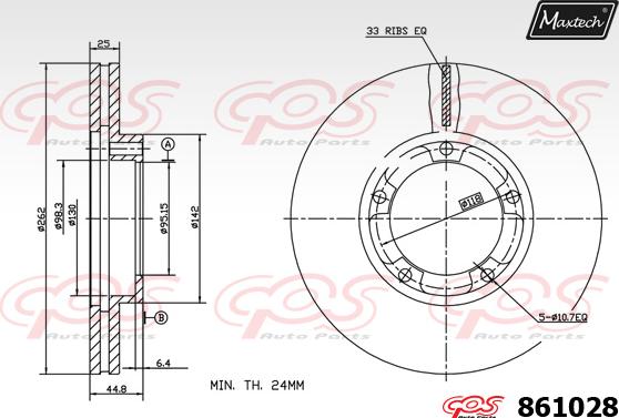 Maxtech 871075 - Bremžu diski ps1.lv