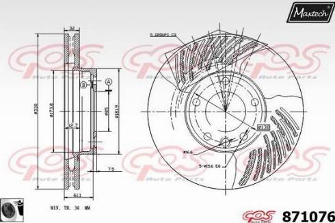 Maxtech 871076.0060 - Bremžu diski ps1.lv