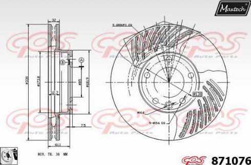 Maxtech 871076.0080 - Bremžu diski ps1.lv