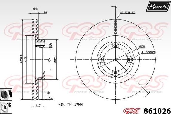 Maxtech 871076 - Bremžu diski ps1.lv